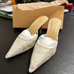 Loeffler Randall Ivory Lace Mules